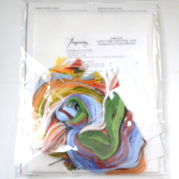 Imaginating Counted Cross Stitch Kit Love The Country Life With Frame Pieces - Picture 3 of 4